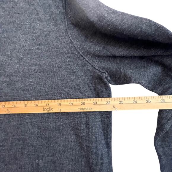 Banana Republic Merino Wool 1/4 Zip Sweater Mens Large Grey Knit Pullover - Picture 10 of 11